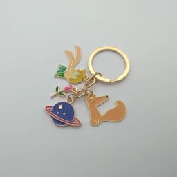 Fashion Little Prince Keychain Cute Rose Personality Pendant Keychain Clothes Backpack Chain Small Jewelry Valentine's Day Gift