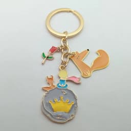 Fashion Little Prince Keychain Cute Rose Personality Pendant Keychain Clothes Backpack Chain Small Jewelry Valentine's Day Gift