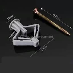 10 Sets/Pack Plastic Airplane Expansion Pipe Curtain Gypsum Board Hollow Wall Expansion Screw 3.5*50+Anchor 8*50 Plugs Up Aging