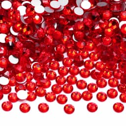 All Size SS3-SS60 Dark Siam Glass Flatback Rhinestone Glitter Deep Red Round Silver Bottom Glue On Crystal Diamond for Nail Art