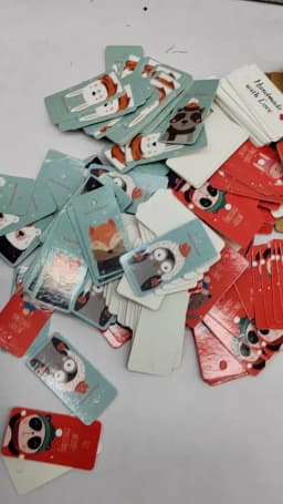 100pcs Kraft Paper Tags with Strings Handmade with Love Hang Tags Garment Tags for Candy/Gift/Cookies Display Packing Label Card