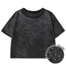 100% Cotton Washed T-Shirts For Women Loose O-Neck Crop Tops Y2k Street Female Clothes Summer Casual Vintage Short Sleeve Tees