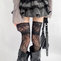 Black White Stockings Women Girls Thigh High Long Socks JK Japanese Leggings Summer Thin Loose Costumes Sweet Ballet Hosiery