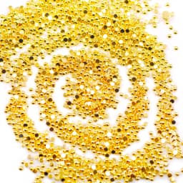 1000Pcs Gold 1/1.5/2mm Nail Art Rhinestones Metal Nail Beads Alloy Gem Stones Flatback Nail Art Charms For Manicure 3D Stones