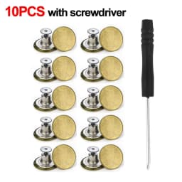 10Pcs/pack Jeans Waist Buttons 17mm Nail Free Adjustable Waist Extenders Buttons Detachable Clothing Pants Waist Buckle