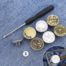 10Pcs/pack Jeans Waist Buttons 17mm Nail Free Adjustable Waist Extenders Buttons Detachable Clothing Pants Waist Buckle