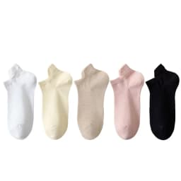 5 Pairs/Lot Socks women's Casual Breathable White Ankle Sock Summer Low Cut Thin Short No-Show Elastic Sox Calcetines