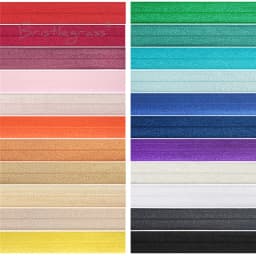BRISTLEGRASS 2 5 10 50 100 Yard 1" 25mm Solid Shiny Fold Over Elastics Spandex Satin Bands Tape Headband Tutu Dress Sewing Trim