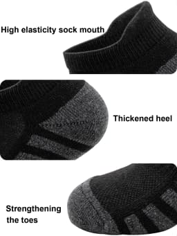 6/24 Pairs Cushioned Breathable Ankle Athletic Running Socks Low Cut Sports Tab for Men And Women