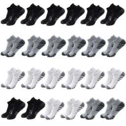 6/24 Pairs Cushioned Breathable Ankle Athletic Running Socks Low Cut Sports Tab for Men And Women