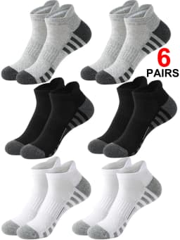 6/24 Pairs Cushioned Breathable Ankle Athletic Running Socks Low Cut Sports Tab for Men And Women