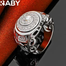 925 Sterling Silver 6-10 Size Rings For Women Man Round Large Zircon Ring Fashion Wedding Engagement Charms Party Fine Jewelry