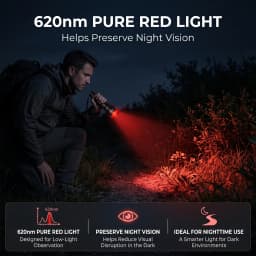 UltraFire C8 Red Light Flashlight Powerful Professional Tactical Hunting FlashLights Coyote Night Vision Lamp for Astronomy