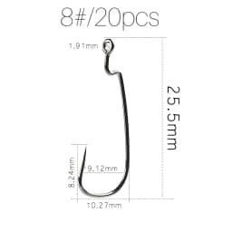 Supercontinent Offset with Big Rings Carbon Steel Crank Hooks Tackle Worm Hooks with Big Eyes Ring
