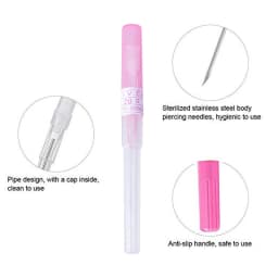 6pcs Sterilized Catheter Piercing Needles Supply Professional Piercing Stores Home Nose Lip Ear Eyebrow Body Piercing Needle