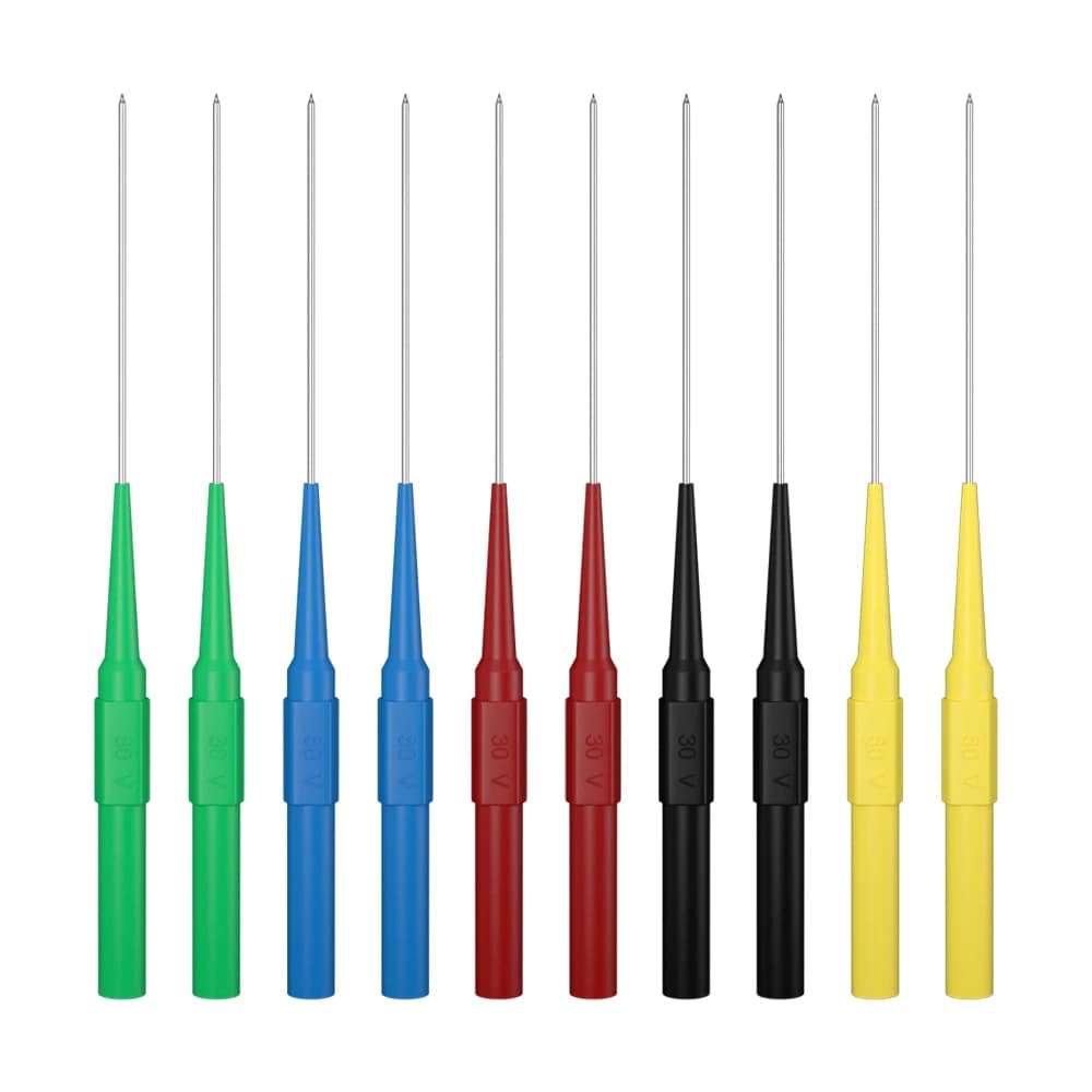 JZDZ 10pcs 1mm Test Probe Needle Mul-timeter Stainless Puncture Back Probe Pin 4mm Banana Socket Inspection Tool J.30009+