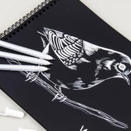 1Pc Sakura Gelly Roll Gel Pen White Color 0.5/0.8 /1.0mm High Light Marke Pen Black Cardboard Art Painting Pen White Line Pens
