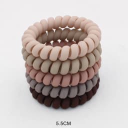 5Pcs/set New Fashion Matt Solid Telephone Wire Elastic Hair Band Frosted Spiral Cord Rubber Band Hair Tie Stretch Head Band Gum