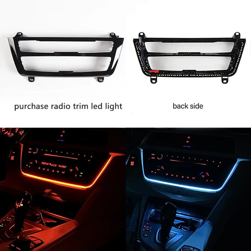 Dashboard Center Console Ambient lighting Interior 2 Colors Radio AC Panel LED Trim For BMW 3 4 series F30 F31 F32 F33 F34 F36