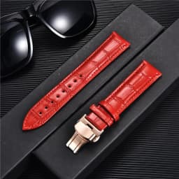 REMZEIM Bamboo Pattern Genuine Leather Watch Strap First layer Cowhide Watch Band 18/20/22/24mm With Steel Butterfly Buckle