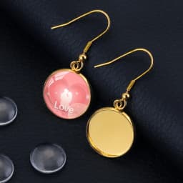 20pcs Lot Gold Stainless Steel Earrings Hook Cabochon Blank Base 6 8 10 12 14 16 18 20 25 30mm Glass Resin DIY Jewelry Making