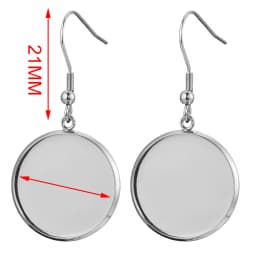 20pcs Lot Gold Stainless Steel Earrings Hook Cabochon Blank Base 6 8 10 12 14 16 18 20 25 30mm Glass Resin DIY Jewelry Making