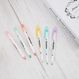 6 Colors/Set Unique Window Tip Highlighter Pen Double Head Pastel Color Midline highlighters Marker School Stationery Supplies