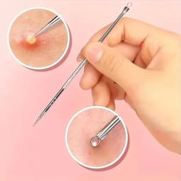 Stainless Steel Blackhead Remover, Pimple Popper Tool for Blemish, Whitehead, Acne Removal, Suitable for Normal Skin