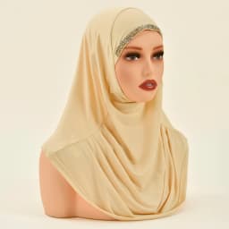 New Ready To Go Wear Instant Hijab for Women Solid Color Hemp Headscarf Neck Cover Sports Hijabs Pinless Islam Shawls and Wraps