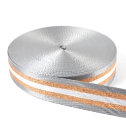 1.5 Inch Wide 3 Meters Metallic Golden/Silver Strip Webbing Strap For Bag Strap DIY Crafting Projects