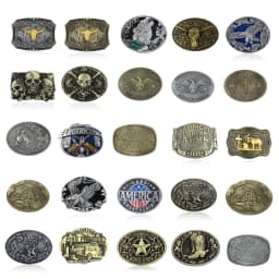 Western Cowboy Relief Belt Buckle Metal Multiple Type Personality Rock Belt Link Buckle Unisex Belt Buckle DIY Supplies