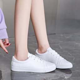 Women Sneakers Breathable Students Casual Sports Shoes Girl Flat Leather Pu White Shoes Woman Vulcanize Shoes