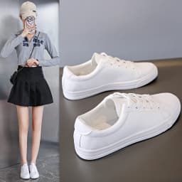 Women Sneakers Breathable Students Casual Sports Shoes Girl Flat Leather Pu White Shoes Woman Vulcanize Shoes