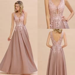 Dusty Pink Bridesmaid Dresses Appliques Lace V Neck Illusion Blue Burgundy Silver For Bride Wedding Party Prom Gowns Vestidos