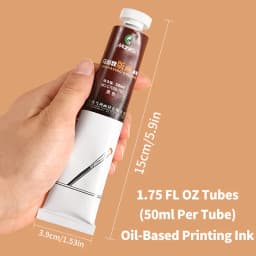 Marie's 6 Colors 50ml/1.69 oz Printmaking Inks,Oil-Based Printing Paint Linoleum Blocks on Paper Glue Board Wood,Wall for Adults