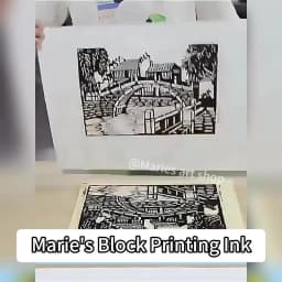 Marie's 6 Colors 50ml/1.69 oz Printmaking Inks,Oil-Based Printing Paint Linoleum Blocks on Paper Glue Board Wood,Wall for Adults