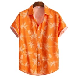 2023 Hawaiian Shirt Men Fashion Flower Geometric Printed Blouse Beach Single-breasted Short SleeveTops Holiday Men's Clothing