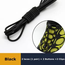 1Pair Elastic No-Tie Shoe Laces for Sneakers Quick Stretching Lock Lazy Laces Rubber Shoelace Round Shoestrings for Easy Adjustm