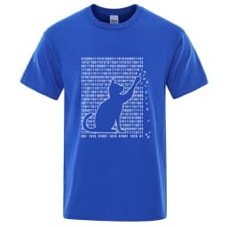 Men's High Quality T-shirt Cotton Blend Funny Cool Cat Design Print Summer Loose Short Sleeve for Men T-Shirt Male Tops Tees