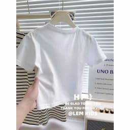 Baby Sets Girls Letters Short Sleeve Top Striped Wide Leg Pants 2 Pieces Summer New Children's Casual Fashion Suit 12M-8 Years