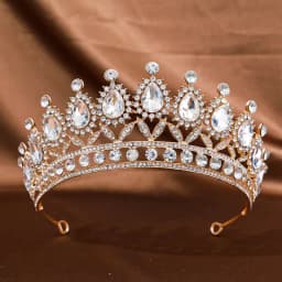 1Pc Golden Baroque Crystal Tiaras And Crowns For Women Bride Rhinestone Prom Diadem Headband Bridal Wedding Hair Accessories
