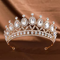 1Pc Golden Baroque Crystal Tiaras And Crowns For Women Bride Rhinestone Prom Diadem Headband Bridal Wedding Hair Accessories