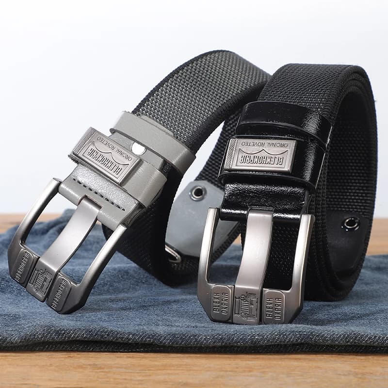 Canvas belt, men's new thickened belt, casual and versatile, extended fabric belt, large needle buckle, jeans belt