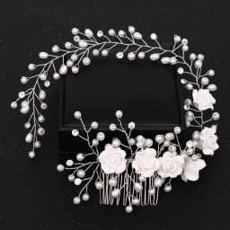 HandMade Silver Color Pearl Wedding Hair Combs Hair Accessories for Bridal Flower Headpiece Women Bride Hair ornaments Jewelry