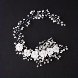 HandMade Silver Color Pearl Wedding Hair Combs Hair Accessories for Bridal Flower Headpiece Women Bride Hair ornaments Jewelry