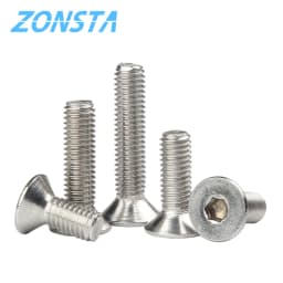 Allen Key Head Screw M2 M2.5 M3 M4 M5 M6 Countersunk Flat Head Hexagon Socket Bolt 304 Stainless Steel Screws Grade 10.9 Black