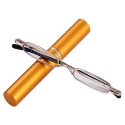 Elegant Reading Glasses Metal Frame Ultra-thin Men Women Reading Glasses Portable Mini Reading Presbyopia Eyeglasses with Box