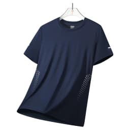 CHRLCK Men's Running Quick Drying T-shirts Breathable Hiking Fishing Tees Soft Elasticity Outdoor Sports Short Shirt Summer