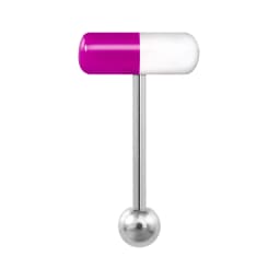 1pc Capsule Tongue Ring Acrylic Pill Tongue Piercing Stud Barbell Surgical Steel Bar Colorful Punk Women Men Body Jewelry 14G