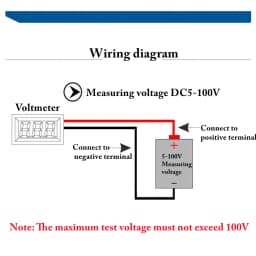 DC 4-100V LED Digital Display Round Two-wire Voltmeter DC Digital Car Voltage Current Meter Volt Detector Tester Monitor Pane